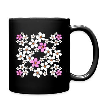 floral pattern flower floral tendril blossom - Full Colour Mug - black - Right