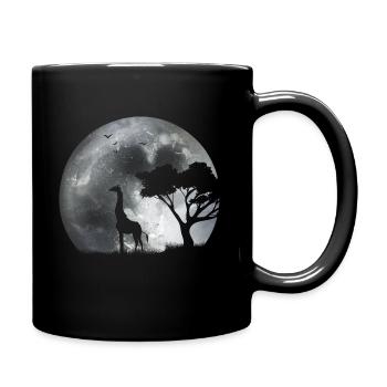 Giraffe in the moonlight - Full Colour Mug - black - Right