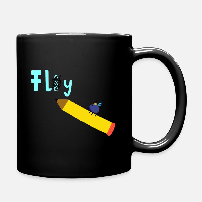 Fliege flieg - Tasse einfarbig - Schwarz