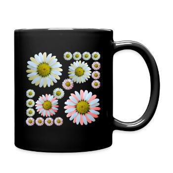 floral floral pattern daisy flower tendril - Full Colour Mug - black - Right