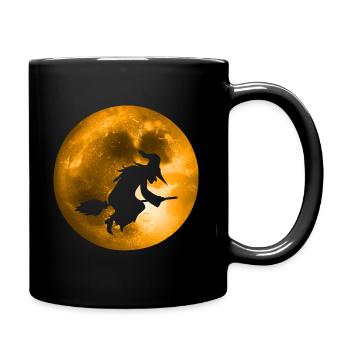 Sorcière pleine lune - Mug uni - noir - Droite