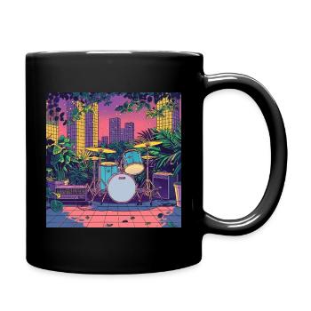 Plantes et musique - Impression de mode de haute qualité - Mug uni - noir - Droite