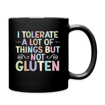 Gluten-free gluten intolerance celiac disease - Full Colour Mug - black - Right