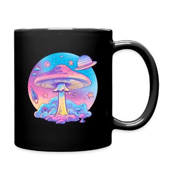 Psychedelic Mushroom Word Explosion - Tasse einfarbig - Schwarz - Rechts