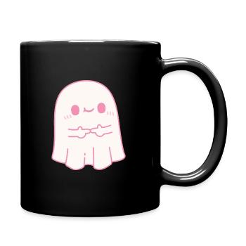 Cute Shy Ghost - Full Colour Mug - black - Right