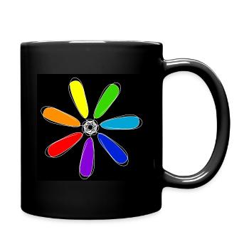 Regenbogen-Stern - Tasse einfarbig - Schwarz - Rechts