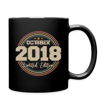 Né en octobre 2018 Retro Anniversaire Octobre 2018 - Mug uni - noir - Droite