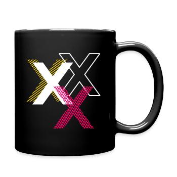 Buchstabe X - Tasse einfarbig - Schwarz - Rechts