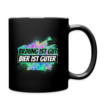 Bier - Tasse einfarbig - Schwarz - Rechts