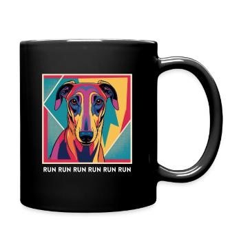Run Run Run - Dog Merch for everyone - Galgo - Full Colour Mug - black - Right