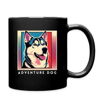 Husky Adventure Dog - Dog Merch for everyone - Tasse einfarbig - Schwarz - Rechts