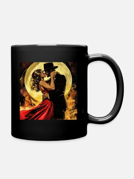 Moonlit Kiss - Tasse einfarbig - Schwarz