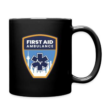 First Aid Ambulance - Tasse einfarbig - Schwarz - Rechts