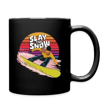 Posez le design du snowboarder sur neige - Mug uni - noir - Droite