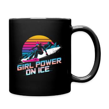 Weibliche Power-Snowboarderin - Tasse einfarbig - Schwarz - Rechts