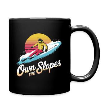 Own the Slopes - Retro Ski-Stil - Tasse einfarbig - Schwarz - Rechts