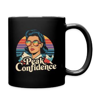 Peak Confidence - Retro Eleganz - Tasse einfarbig - Schwarz - Rechts