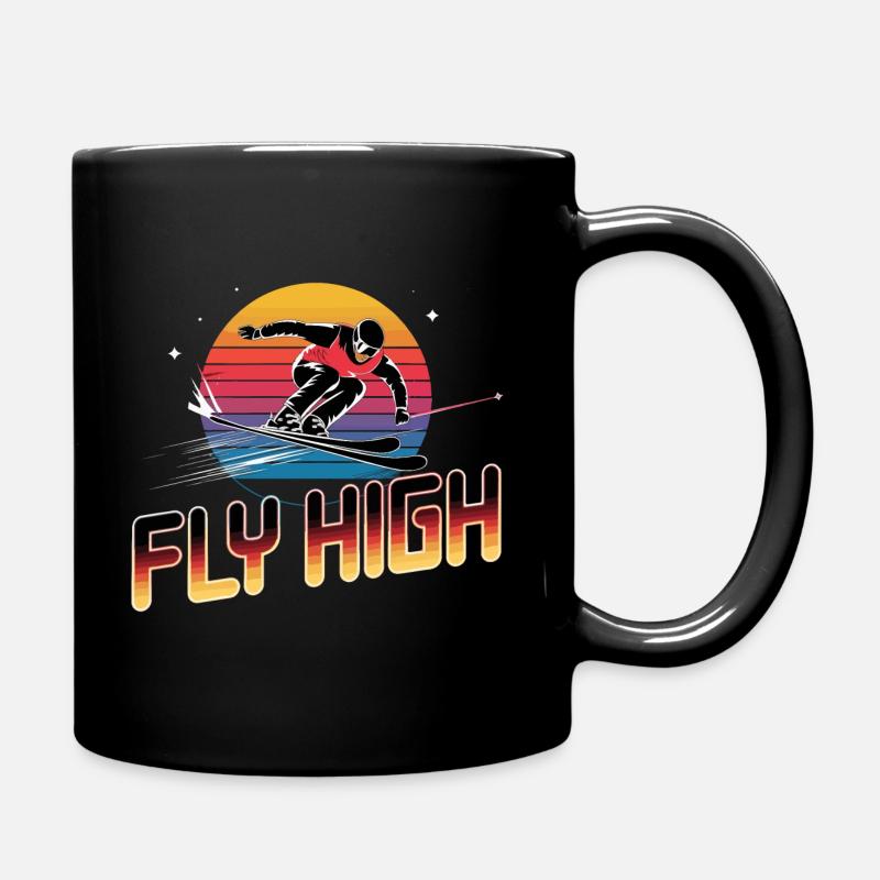 Fly High Freestyle Skifahrer - Tasse einfarbig - Schwarz