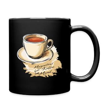 Morgenstund a du café à la bouche. Café pur - Mug uni - noir - Droite