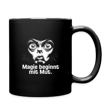 Hexe - Magie beginnt mit Mut - Tasse einfarbig - Schwarz - Rechts
