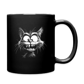Lustige Katze - Tasse einfarbig - Schwarz - Rechts