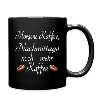 Coffee in the morning, even more coffee in the afternoon! - Full Colour Mug - black - Right