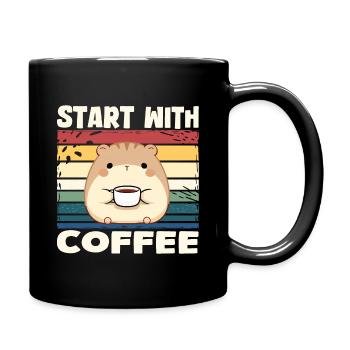 Hamster - starts with coffee - Full Colour Mug - black - Right