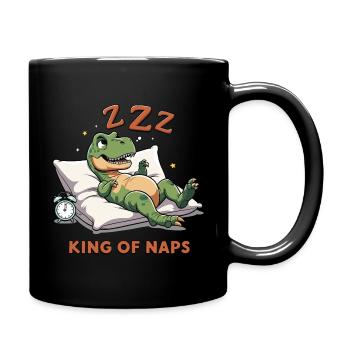 Roi des siestes T-Rex Dessin animé - Mug uni - noir - Droite