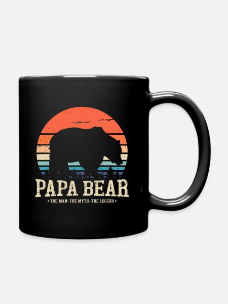 Papa Bear - Tasse einfarbig - Schwarz
