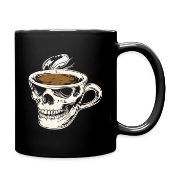 Coffee as a Hanger's Meal in Skull Mug - Full Colour Mug - black - Right