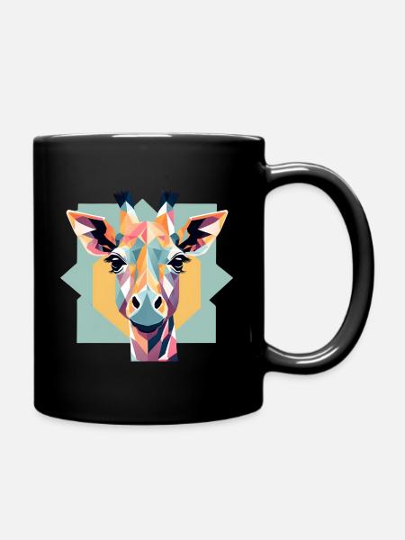 Géométrique Girafe Cadeau Géométrie - Mug uni - noir