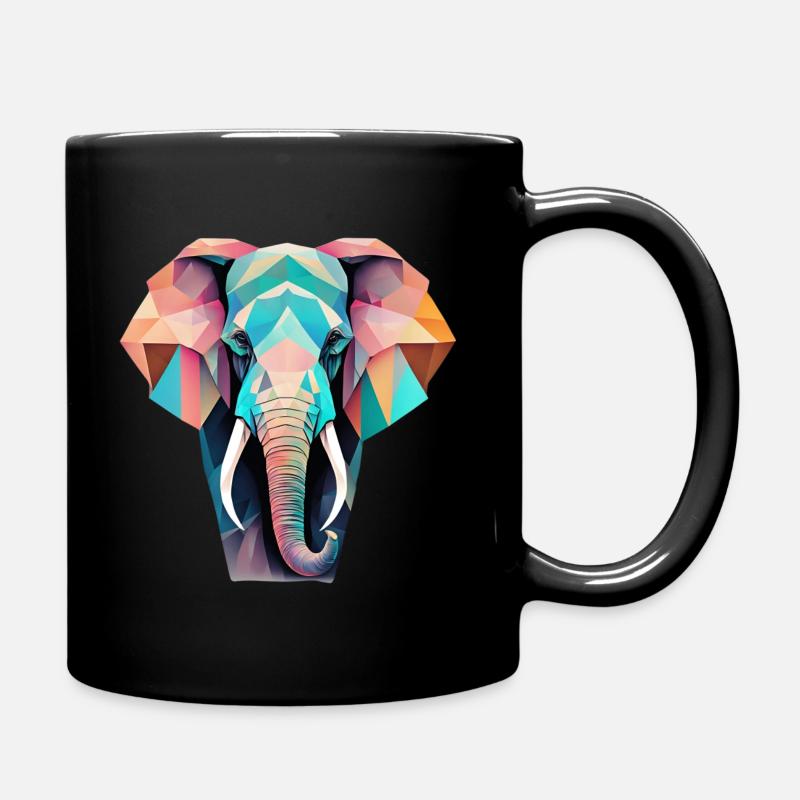 Géométrique Eléphant Cadeau Géométrique - Mug uni - noir