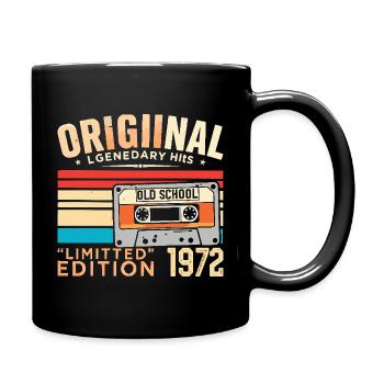 Original 1972, legendär seit 1972 Jahrgang 1972 - Tasse einfarbig - Schwarz - Rechts