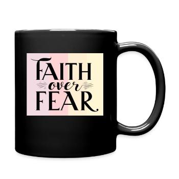Glaube statt Angst - Tasse einfarbig - Schwarz - Rechts