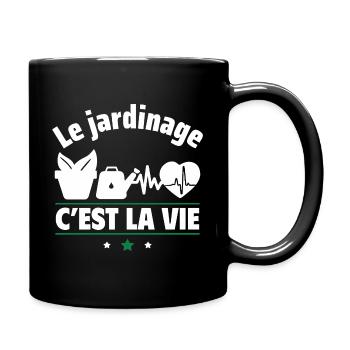 le jardinage c est la vie,jardinier,jardinière - Mug uni - noir - Droite