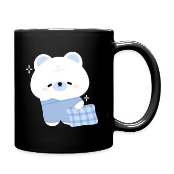Ours polaire endormi - Mug uni - noir - Droite