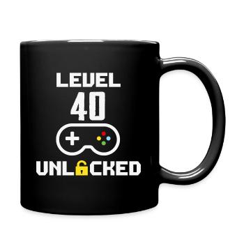 Birthday 40th Women Level 40 Unlocked - Full Colour Mug - black - Right
