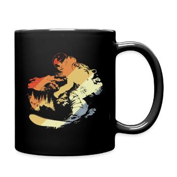 Retro Snowboarder - Full Colour Mug - black - Right