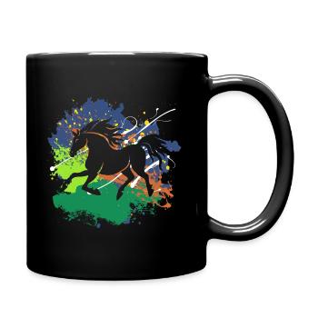Wild horse on color - Full Colour Mug - black - Right