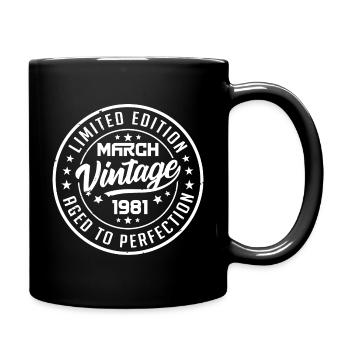 Vintage Mars 1981 - Cadeau Anniversaire Mars 1981 - Mug uni - noir - Droite