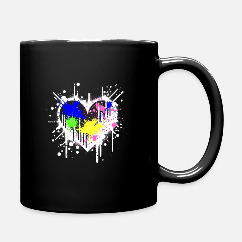 Graffiti-Herz - Tasse einfarbig - Schwarz