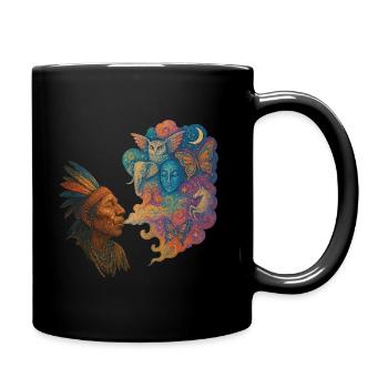 Traumrauch - Tasse einfarbig - Schwarz - Rechts