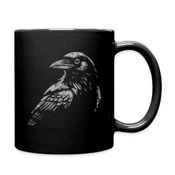 Rabe - Hello Darkness my old friend - Tasse einfarbig - Schwarz - Rechts