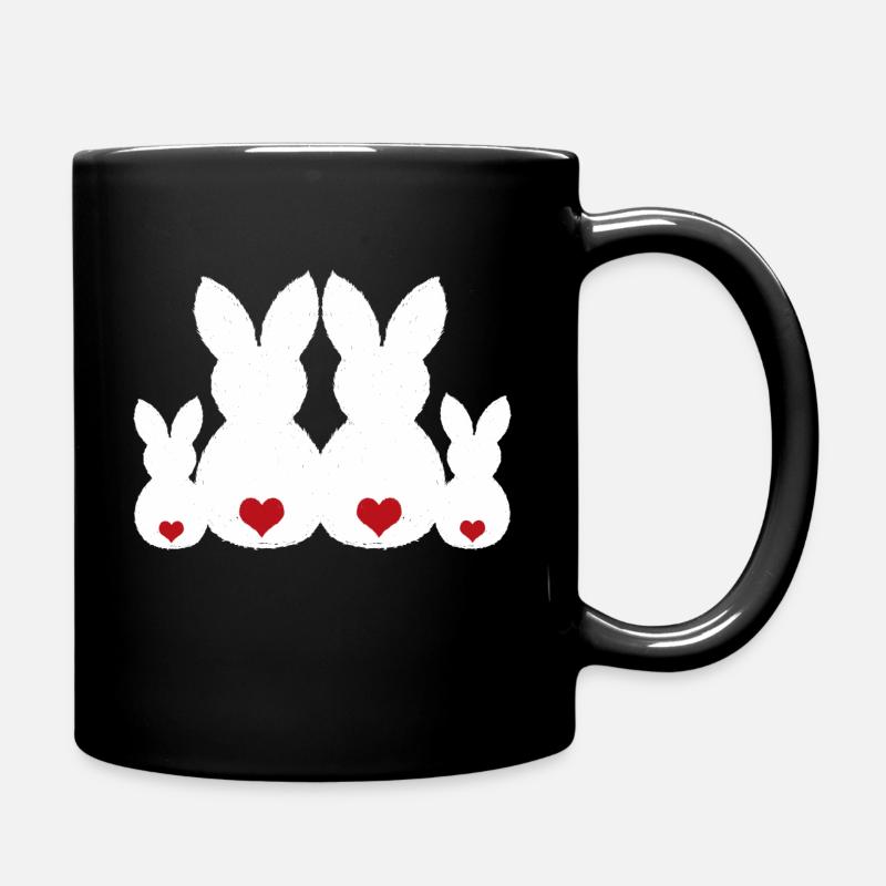 Hasenfamilie Hase Osterhasen Ostern Ostergeschenk - Tasse einfarbig - Schwarz
