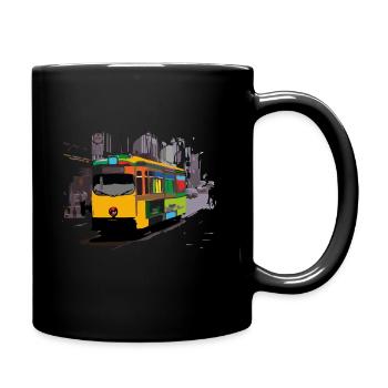 Transports en commun Tram Ruhrgebiet Seventies 70s - Mug uni - noir - Droite