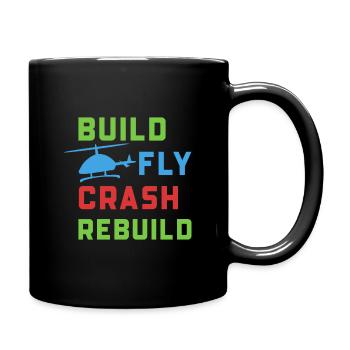 Hélicoptère, hélicoptère, hélicoptère, maquettisme - Mug uni - noir - Droite