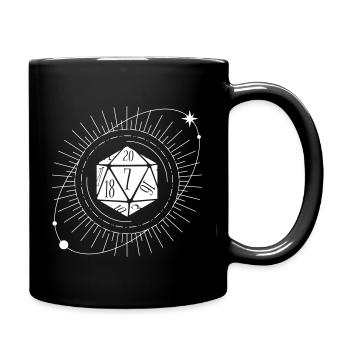Pen and paper space dice - Full Colour Mug - black - Right