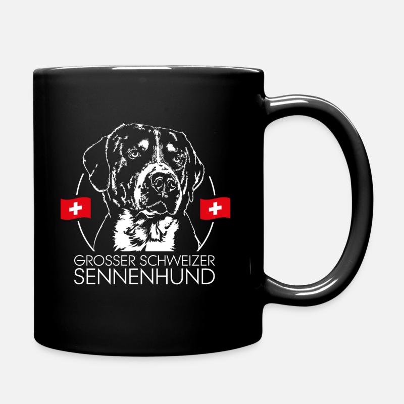 GROSSER SCHWEIZER SENNENHUND Hunde Wilsigns - Tasse einfarbig - Schwarz