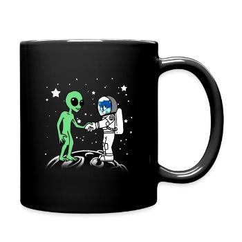 Astronaut Alien Cat Moon Planet Space - Full Colour Mug - black - Right