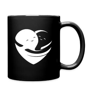 Coeur aimant - Mug uni - noir - Droite